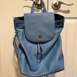 Tory Burch Blue Drawstring Backpack